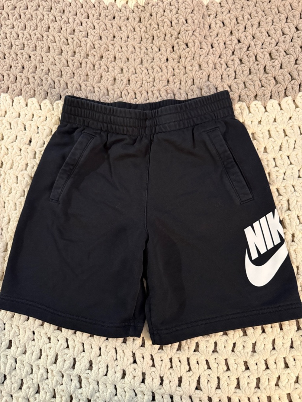 Nike Black Shorts with White Swoosh Logo
